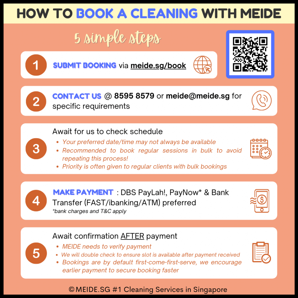 How to book a cleaning with MEIDE Singapore
