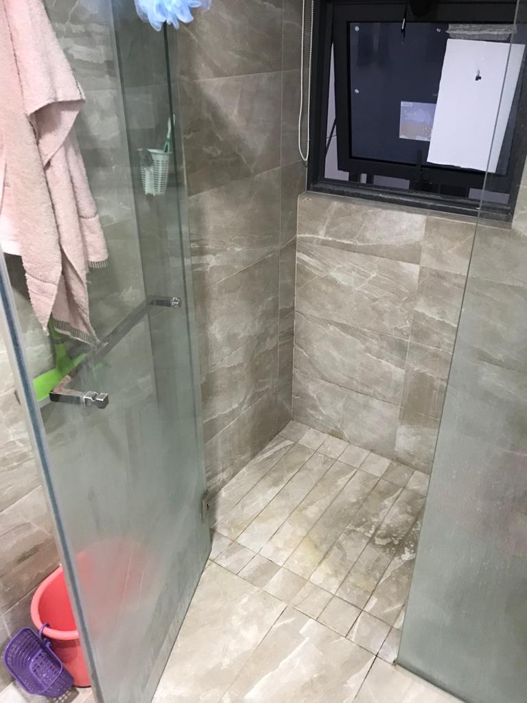 Toilet Shower Glass Cleaning (before picture)
