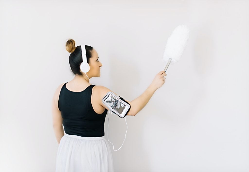 Get a duster to aid you in your cleaning of walls and ceilings