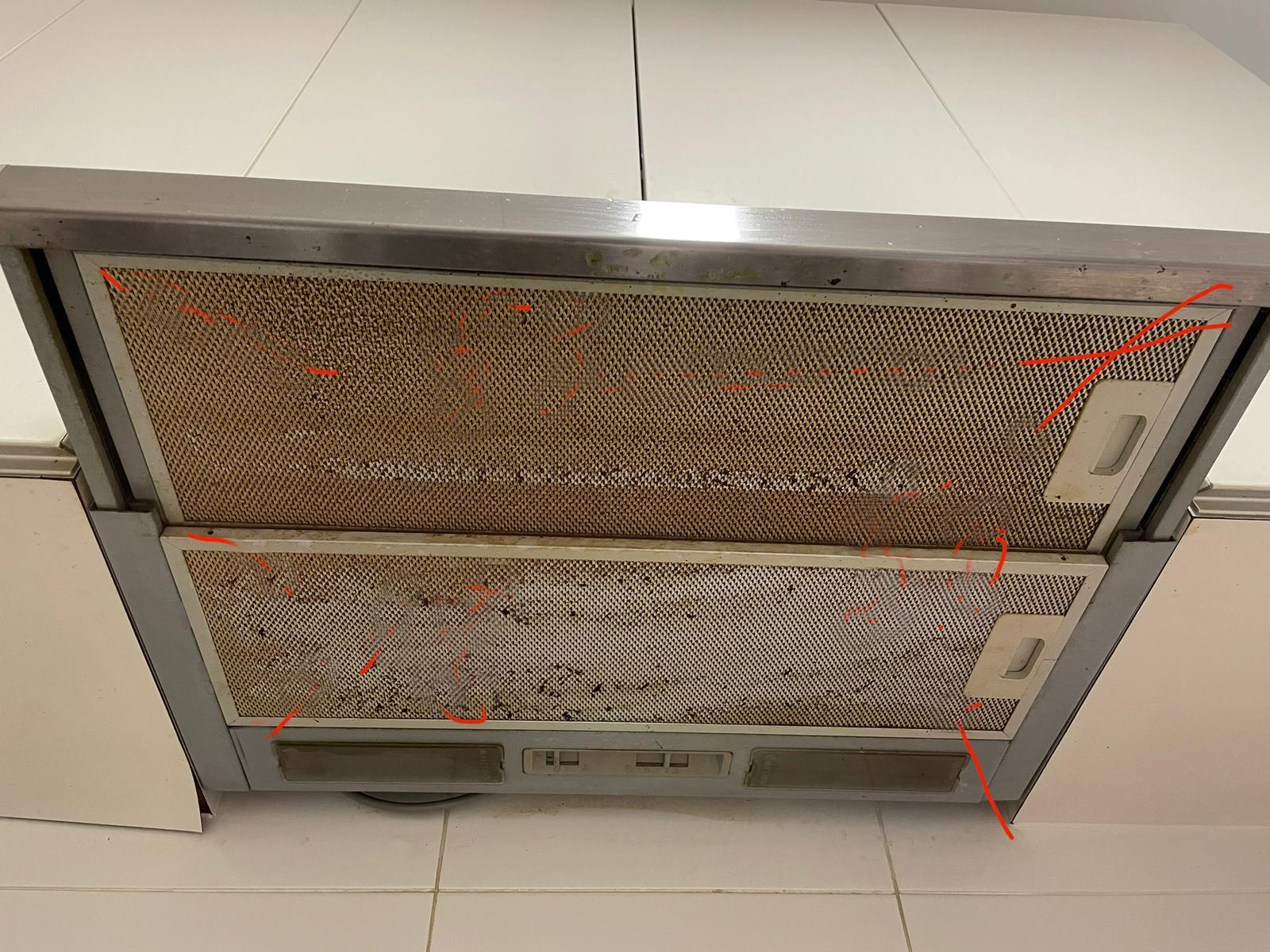 Before MEIDE Cleaning Kitchen Hood Filter 3