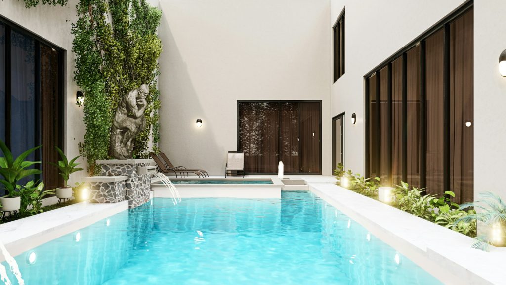 Highlight and show photos of your water features like pools and fountains for landed property post tenancy clean